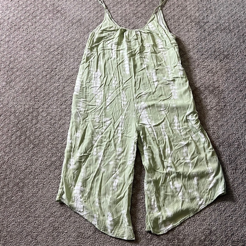 Mint green and white jump suit